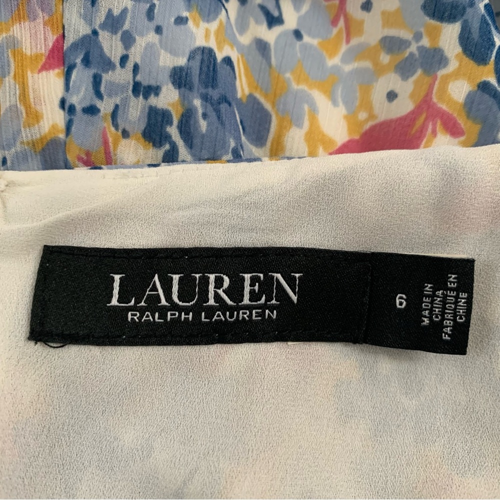 Lauren Ralph Lauren Floral Georgette Faux Wrap Midi Dress - Picture 12 of 14